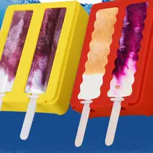 Домашний бар кухня инструменты для мороженого сплошной цвет силиконовые прямоугольные волнистые DIY лоток для льда Изготовление эскимо плесень с крышкой