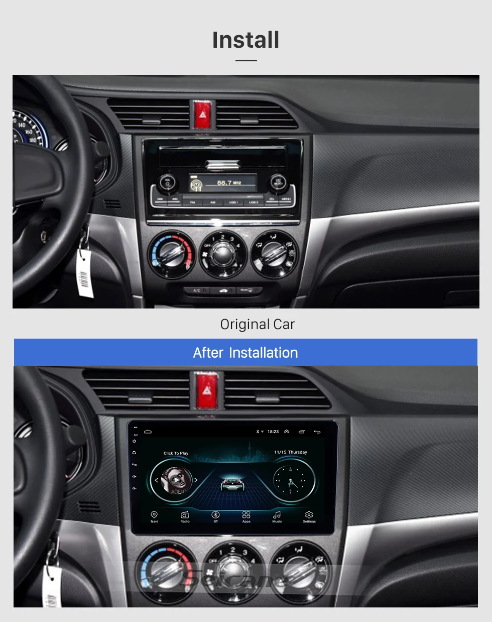 Flash Deal Seicane Navi 10.1" HD Car Stereo Player Android 8.1 GPS Double 2Din for Honda Crider 2018 2019 Autoradio with Bluetooth WIFI AUX 1