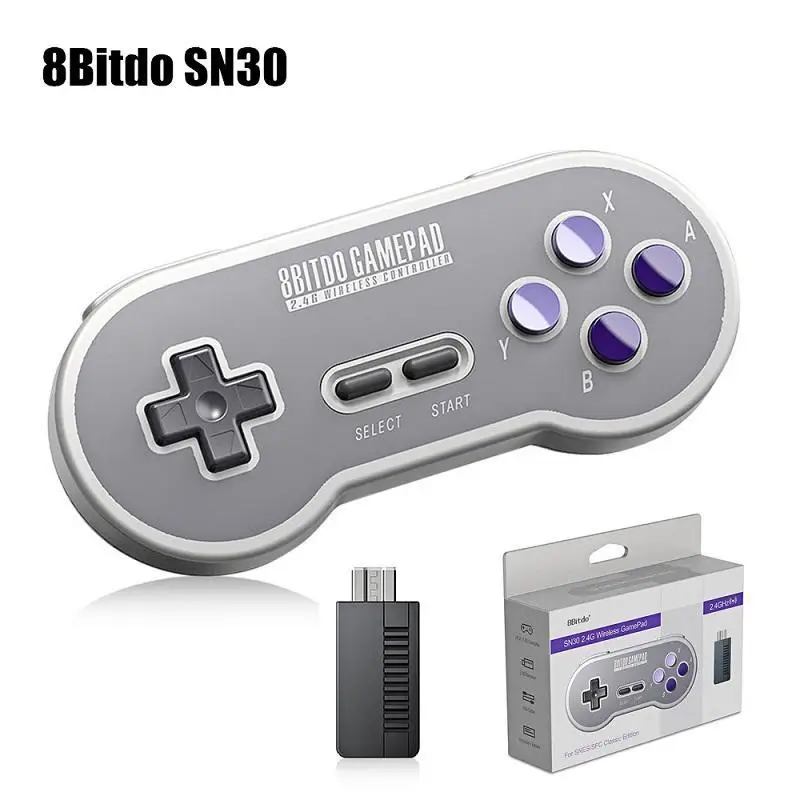 

8Bitdo SN30 2.4G/for SF30 Wireless Gamepad Retro Controller with 2.4G Receiver USB-C Wireless For SNES/ for SFC Classic Edition