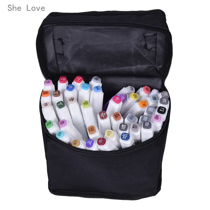 

40 Colors Dual Head Art Markers Pen Set Oily Alcoholic Sketch Marker Brush Pen Art Supplies for Animation Manga Draw