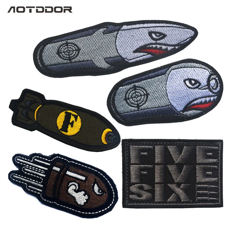 

3D Angry Flight Bullet Cool Embroidered Patch 556 F-bomb Morale Patch Tactical Military Emblem Badges Combat Patches