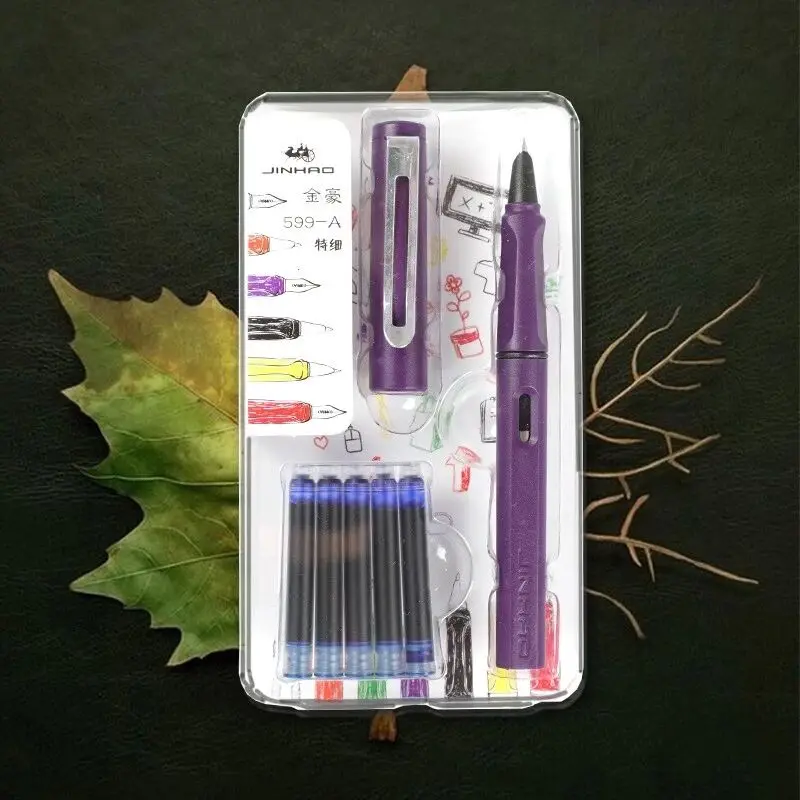 Jinhao 599a авторучка набор каллиграфия ручка Dolma Kalem Pluma Студенческая со съемным чернильным мешком ручка подарок для мальчиков и девочек прекрасный - Цвет: 599aMSPKzise0.38