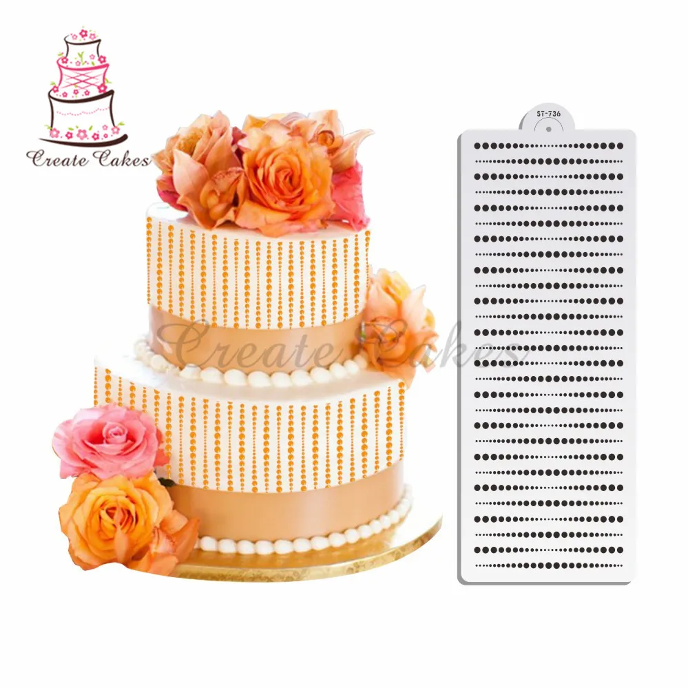 

Bead Decorating Fondant Stencil Design Cake Side Plastic Template for Cookie and Cupcake Decoration Cake Stencil Mold Bakeware
