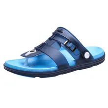 Летние Мужские тапочки слипоны Дачная обувь дышащие мужские сандалии размер плюс мужской пляжная обувь Вьетнамки быстросохнущая