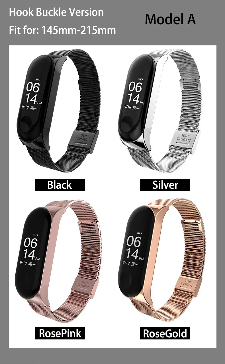 Stainless Steel Wrist Strap for Xiaomi Mi Band 3 Strap Metal Correa Mi Band 3 Bracelet Pulsera Miband 3 Pulseira Replacement (12)