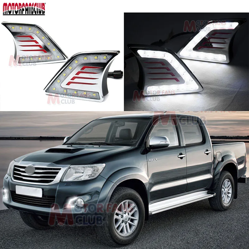 

White Color 6000K~6700K 12V LED DRL DAYTIME RUNNING LIGHT FOG LAMP FOR TOYOTA HILUX VIGO 2011 2012 2013 2014