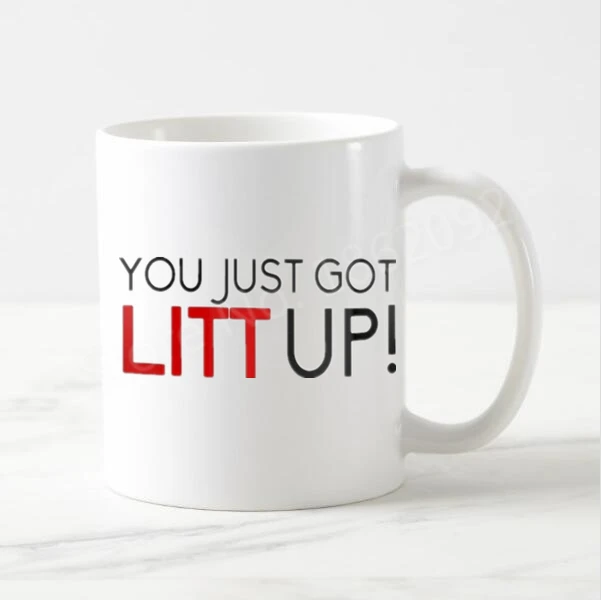 Novelty You Just Got Litt Up Coffee Mug Funny Quote Saying Drinking Cup White Ceramic Mugs