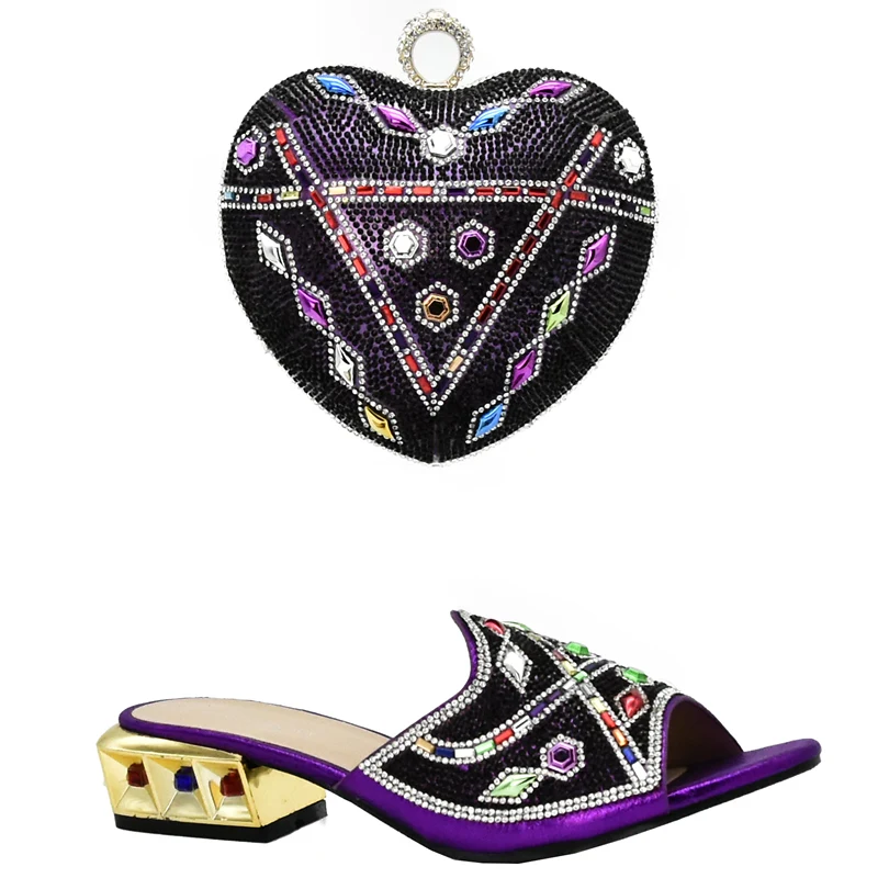 Chaussures 2017 fuchsia bleu Avec Strass Italien Nigérian Sac pourpre Mariage Ruban Royal Or Femmes Nouveau Ensemble Décoré De Et sliver Couleur taq1H1wOx
