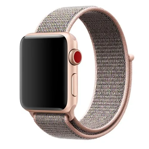 Ремешок для Apple Watch, ремешок для Apple Watch 5, 4, 44, мм, 42 мм, iwatch band 3, 2, 5, 42 мм, 38 мм, Спортивная петля, correa, нейлоновый ремешок для часов - Цвет ремешка: pink sand