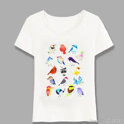 Новый дизайн симпатичный Женская летняя футболка Красочные Птицы Art футболка с картиной Maiden Повседневное топы, новинка, футболки для