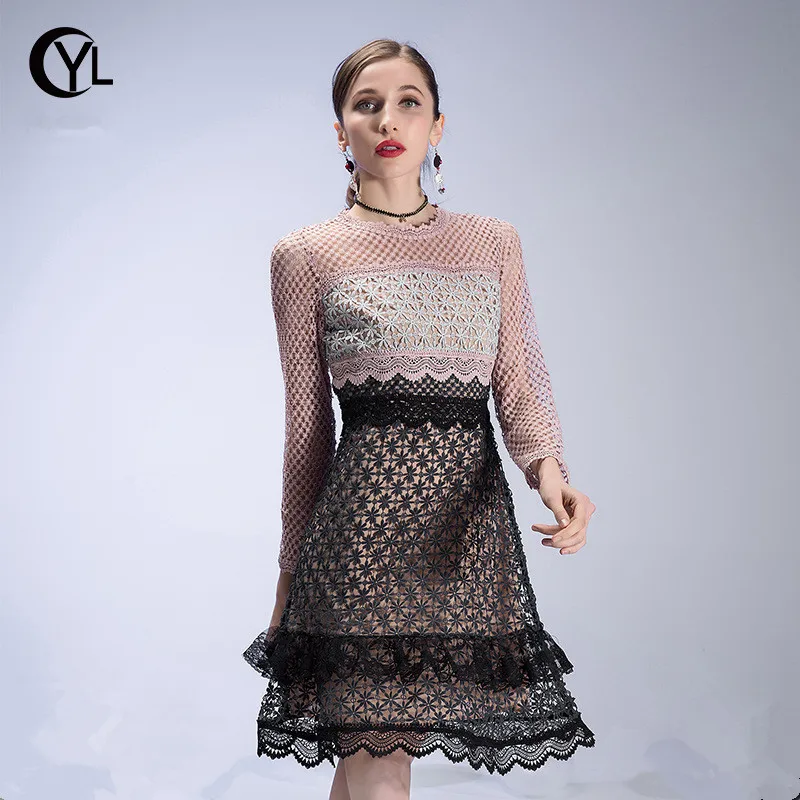OUYALIN бренд M-3XL 4XL 5XL плюс размер платье 2018 весенние женские элегантные офисные