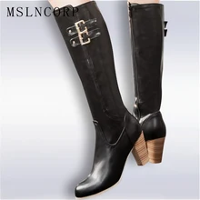 Autumn Winter Women Boots Thick High Heel Zipper Over the Knee High Boots Snow Fashion Thigh High Leather Boots shoes Size 34-48 цена Autumn Winter Women Boots Thick High Heel Zipper Over the Knee High Boots Snow Fashion Thigh High Leather Boots shoes Size 34-48 цены онлайн