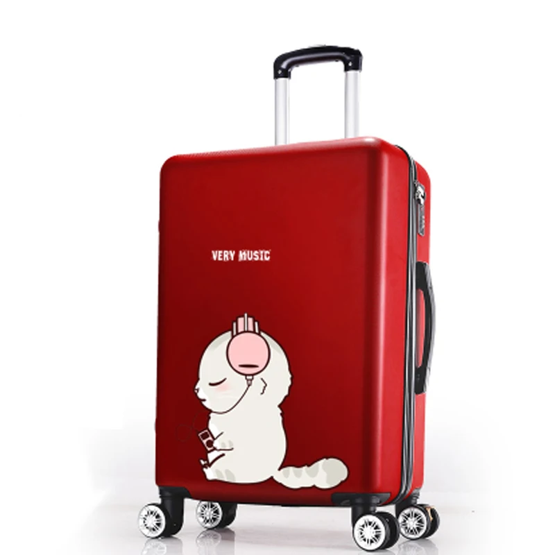 2" 22" 2" 26" ручной чемодан на колесиках для девочек и детей, розовый милый багаж, дорожная сумка, сумки на колесиках, красные Изящные чемоданы для студентов - Цвет: Style as shown