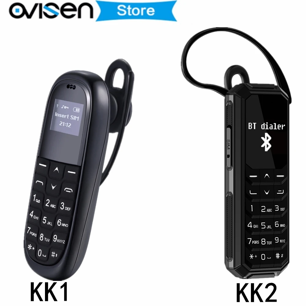 Мини карманный мобильный телефон AEKU KK1 KK2 0 66 дюймов беспроводной Bluetooth набор