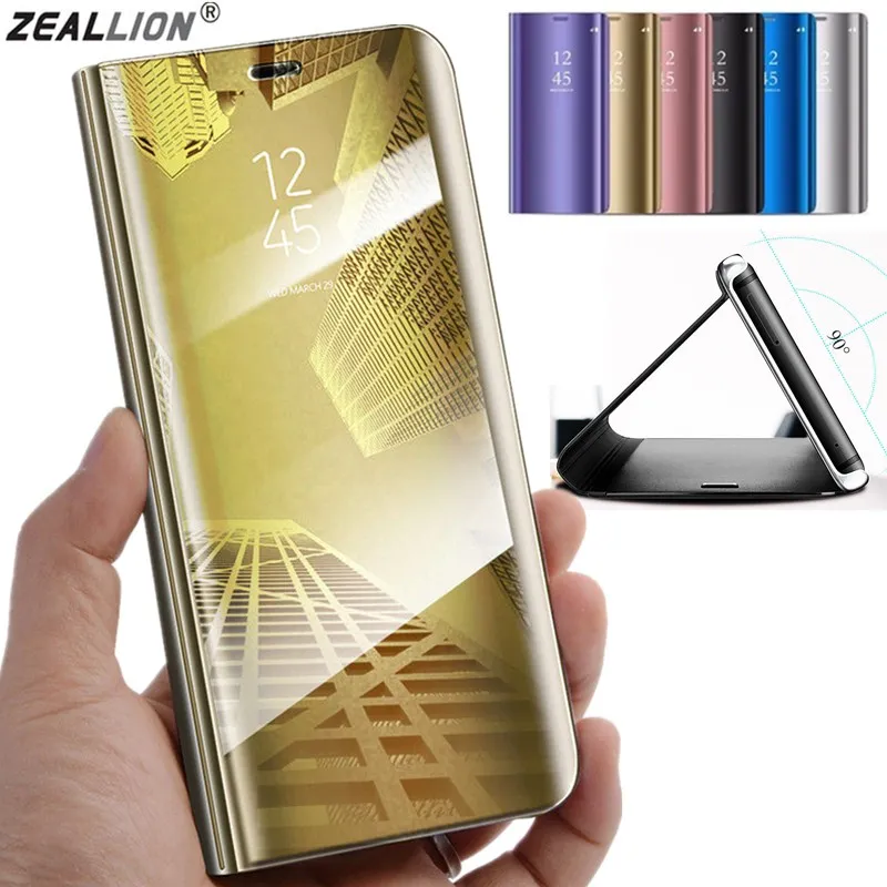 

ZEALLION For Samsung Galaxy J5 J7 2016 Note 4 J5 J7 Core Luxury Flip Clear View Mirror Window Leather Flip Stand Case Cover