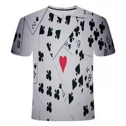 Бренд покер футболка игральные карты одежда азартные рубашки Лас-Вегаса футболка одежда топы Мужские Забавные 3d футболки