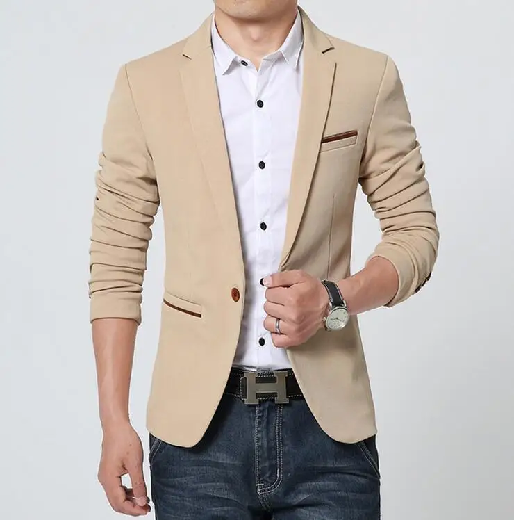 2018 New Arrival Luxury Men Blazer New Spring Fashion Brand High Quality Cotton Slim Fit Men Suit Terno Masculino Blazers Men