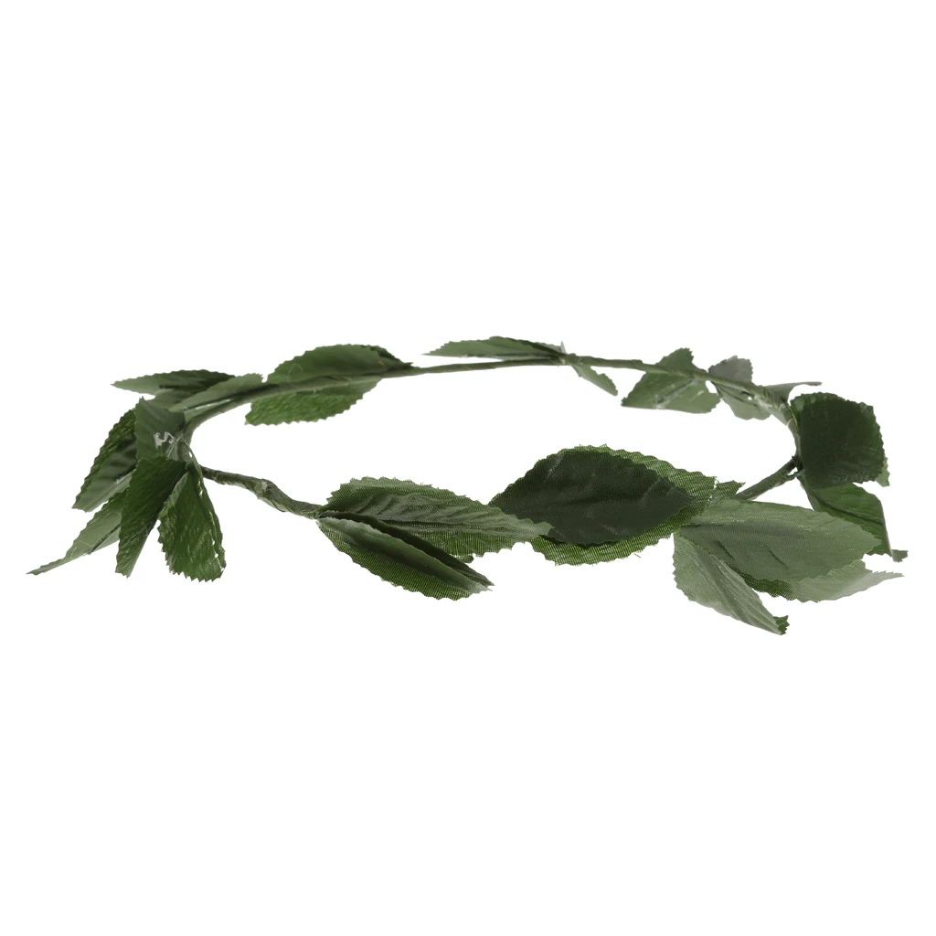 2pcs Fabric Gold Plastic Green Leaf Headband Roman Greek Goddess Caesar Laurel Wreath Women Costume Party Beach Headpieces