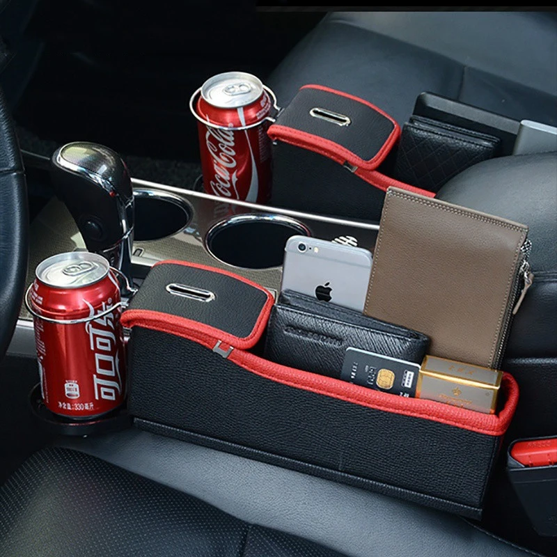 

Car Seat Crevice Storage Box Cup Drink Holder Organizer Auto Gap Pocket Tidying For Phone Card Coin Case Accessories