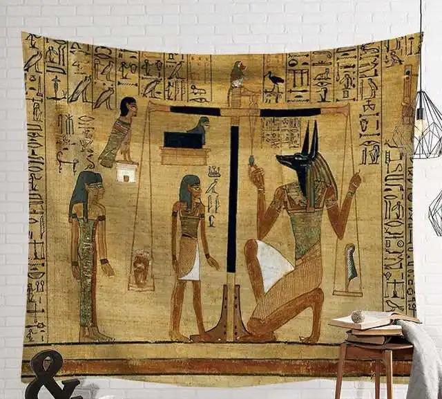8 CAMMITEVER Egypt King Queen Mural Painting Tapestry Sandy Cloth Photo Print Real Effect Like Wall Hanging Art Customize - Цвет: 8