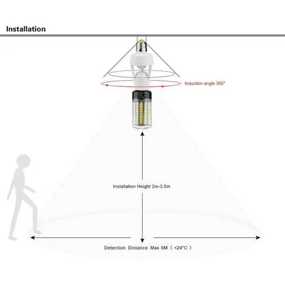 Adeeing E27 светодиодный лампы держатель свет гнездо переключатель Инфракрасный движения PIR Сенсор человека лампа датчики Тела