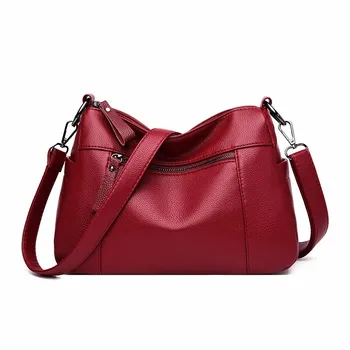 

Women Leather Handbags Female leather Messenger Bag sac a main crossbody bags for women soft leather shoulder bag flap female