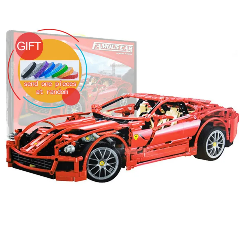 

3333 1322pcs Technical 599 Sportscar 1:10 Racing Car Game Racing Car set Model Building Block Compatible with 8145 toys lepin