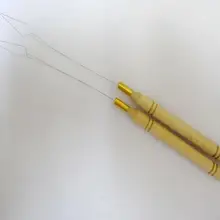 12 шт./партия, нано-бисер деревянная рукоятка для натягивания петли для наращивания волос, инструменты для наращивания волос