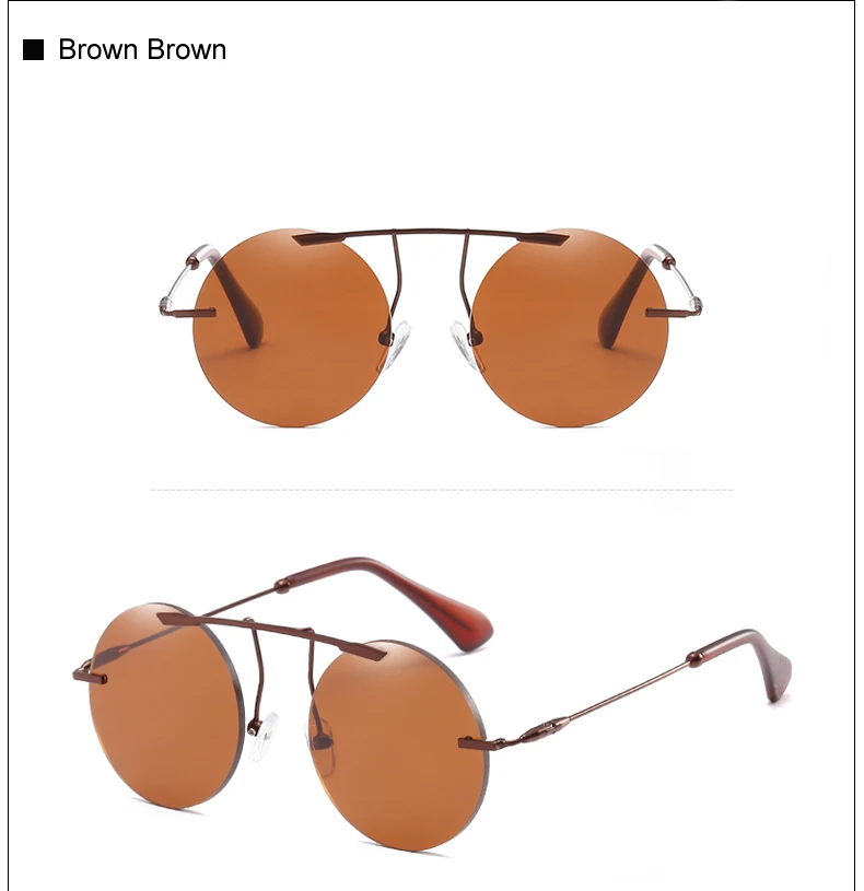 Два Oclock солнцезащитные очки Для женщин Для мужчин Круглый Винтаж прозрачный красный объектив солнцезащитные очки UV400 очки ретро стимпанк