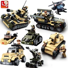 Sluban DIY eductional 8 in 1 Building Blocks Sets Military Army Tank children Kids Toys Christmas Gifts compatible with legoe