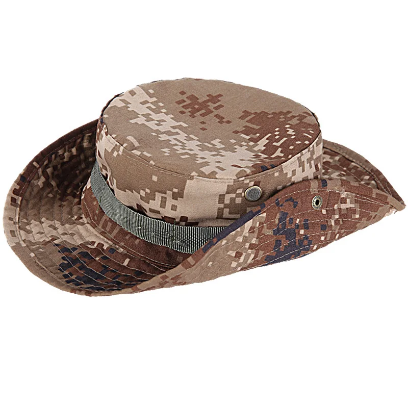 Sun Rainproof Army Hat Camouflage Hat Rider Cowboy Western Cap Montana Travel Sunhat Round Hats Jungle Combat Real CS