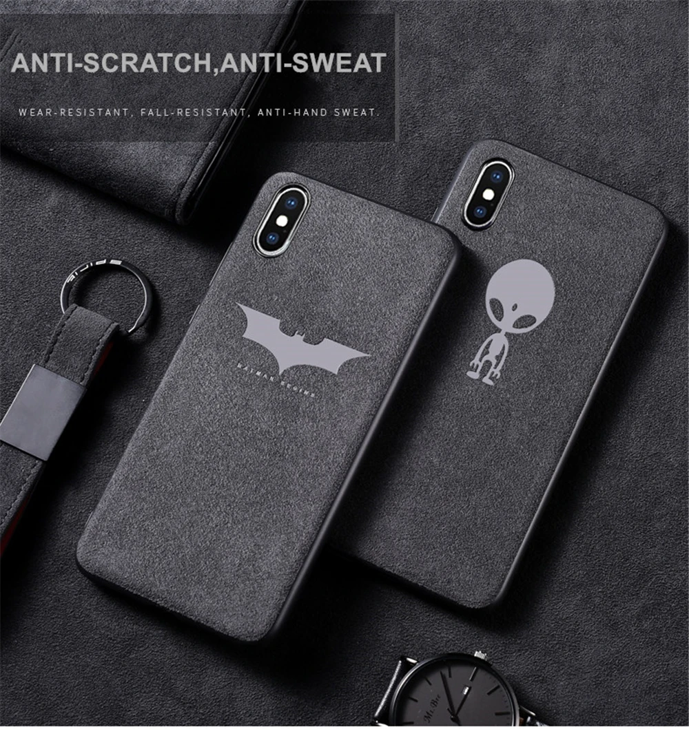 Чехол QINUO Magician Batman с логотипом Turn Fur для iPhone 11 Pro 6 6S 7 8 Plus X XS Max XR Suede Telefon Kilifi Cool Cover Coque