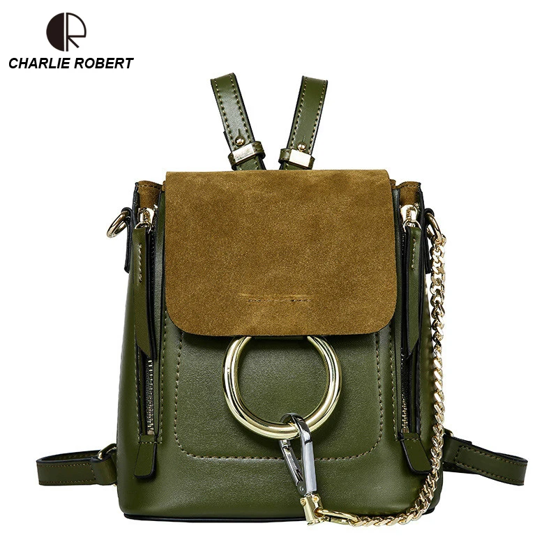 

2019 Spring New Arrival High Quality Genuine Cow Leather Backpack Zipper Ring Women Lady Handmade leather Solid Backpack