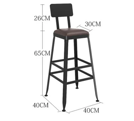 Луи моды бар деревянные стулья Европейский металлический стул современный минималистский - Цвет: G4 Leather cushion