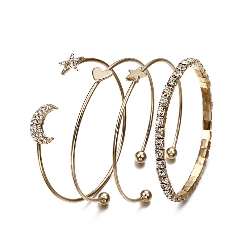 Массивные круглые листья спиральные браслеты для женщин Симпатичные девушки в стиле панк женский очаровательный браслет; Комплект бижутерии подарок ns50 - Окраска металла: ns47ABCD