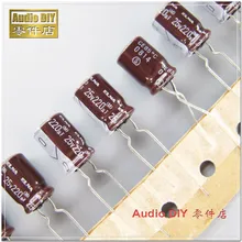 10 шт./50 шт. ELNA коричневый RA2 Серии 220 мкФ, алюминиевая крышка, 25В 25V220UF аудио-электролитический конденсатор с алюминиевой крышкой