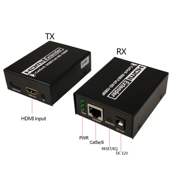 

HDMI Extender Transmitter Receiver over Cat5e/Cat6 UTP Cable RJ45 LAN Ethernet up to 50m Support 1080P No loss no delay