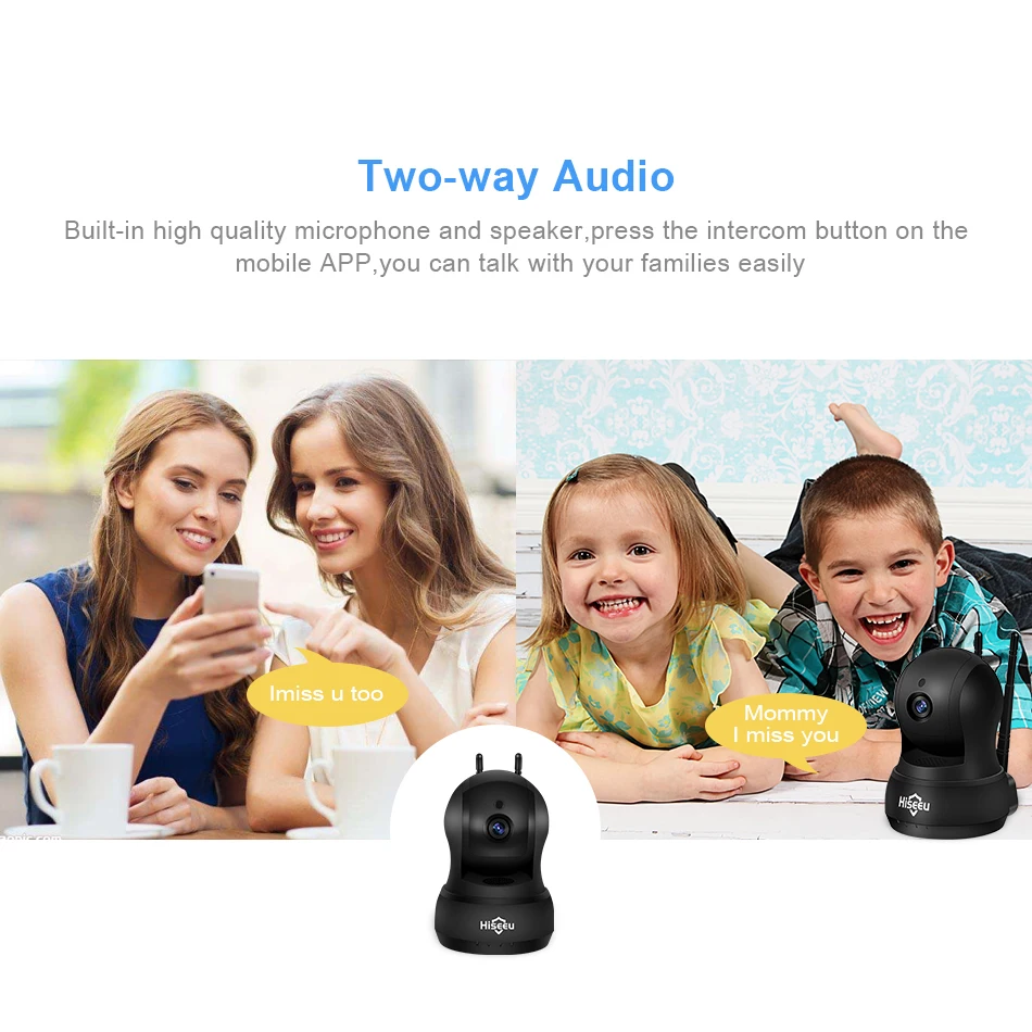 Беспроводная сетевая камера Hiseeu 720P Wi Fi аудио tf карта видеонаблюдения для дома