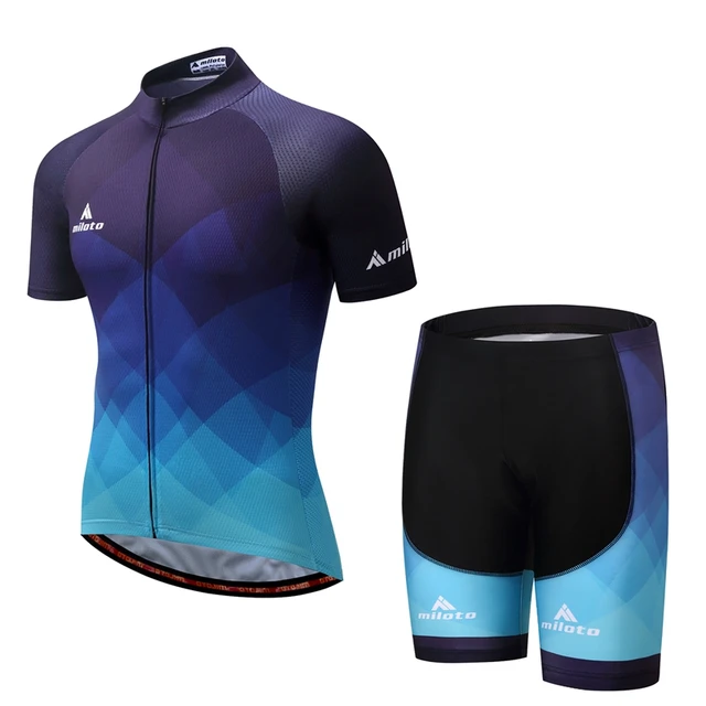 Blue Cycling Jersey Bib Shorts Set Ropa Ciclismo Outdoor Bicycle