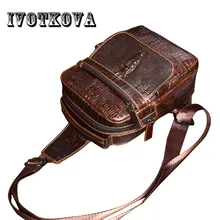 IVOTKOVA Мужская нагрудная сумка рюкзак из натуральной кожи мужские нагрудные крошечные сумочки через плечо мужская сумка через плечо мужская кожаная