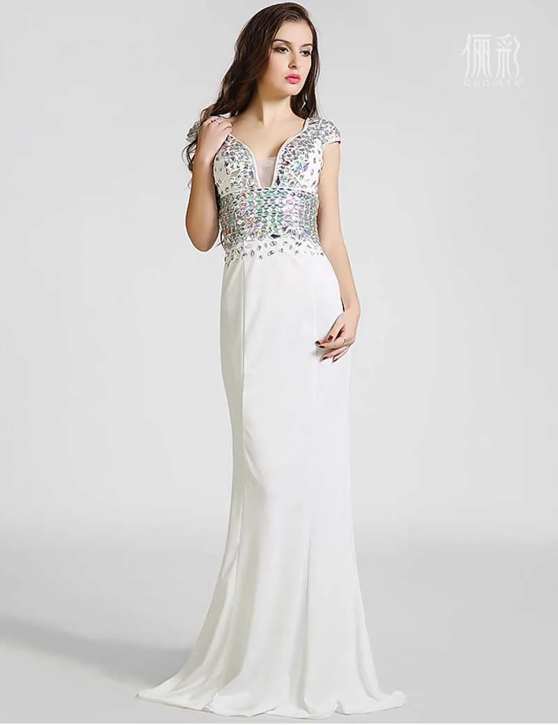 white evening dresses long