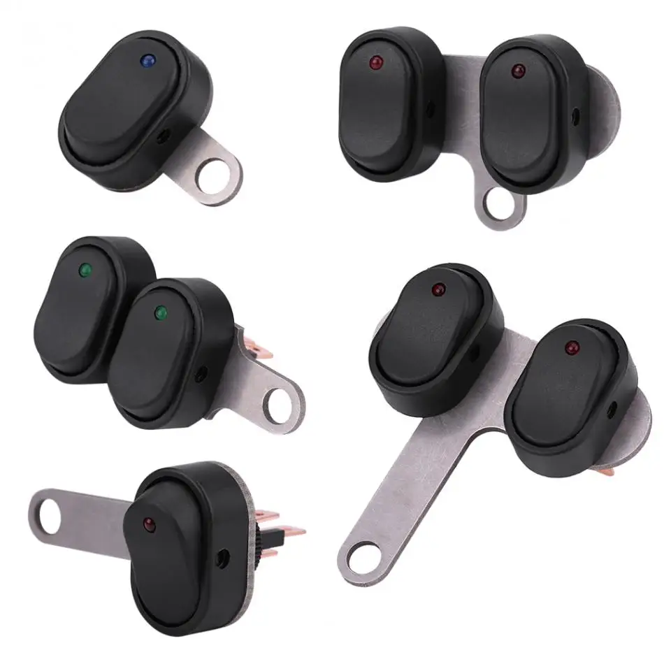

12V Motorcycle Scooter LED Headlight Handlebar Light Headlamp Adjustable Mount Waterproof On Off Switch with Indicator Universal