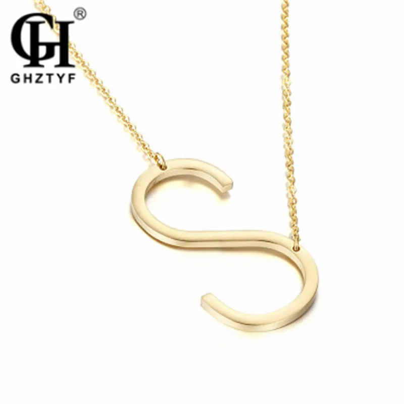 

Female's Gold Color 26 Letter Alphabet Pendant Necklace Free Combination Initial Charm Women Jewelry A-Z Drop Necklaces Gifts