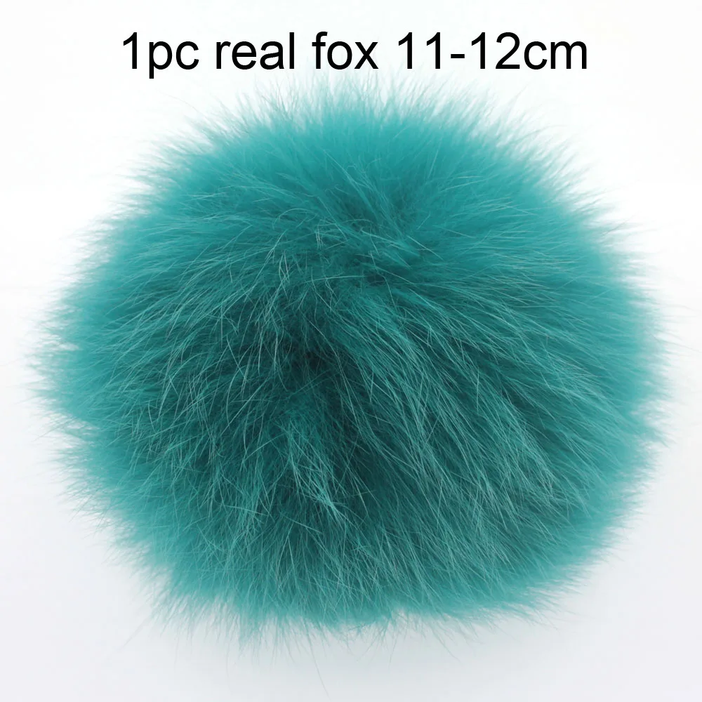 1x green fox 2 шт. настоящий искусственный из енота, лисы Меховые помпоны для самостоятельного изготовления ювелирных изделий шапки материалы ювелирные аксессуары - Цвет: 1x green fox