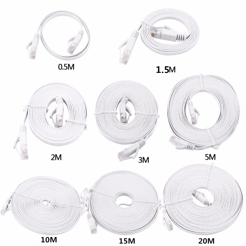 

15m 20m Ethernet Cable High Speed RJ45 CAT6 Flat Ethernet Network LAN Cable UTP Patch Router Computer Cables