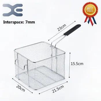 

21.5cm*20cm*15.5cm Stainless steel fryer screen frame square filter net encrypt colander shaped Frying basket fryers meshed