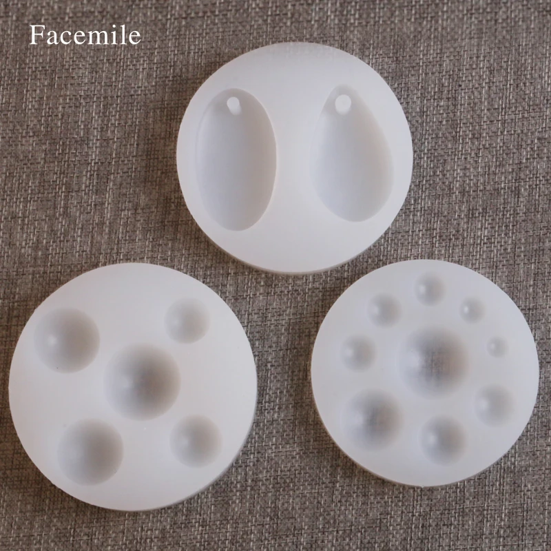 Facemile 3PCS Round Waterdrop Mold Silicone Epoxy Mould Cake Decorating Tool Jewelry Decoration Home Bakery Baking Tools Gadgets