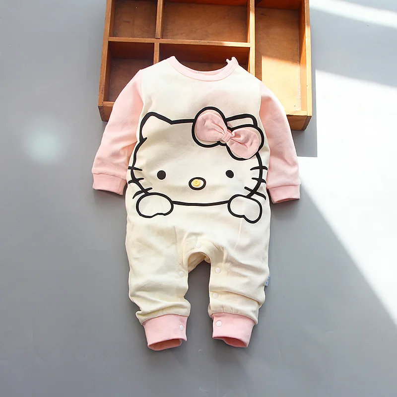 

2018 Long Sleeve Newborn Toddler clothes cute cat Girl Baby Romper Jumpsuit Outfit cotton 0-12month baby girls Clothes