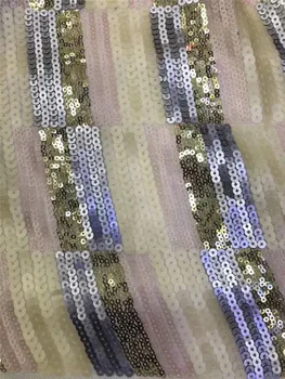 

New design High quality YG-587 embroidered tulle sequins lace fabric african net lace fabric with sequins