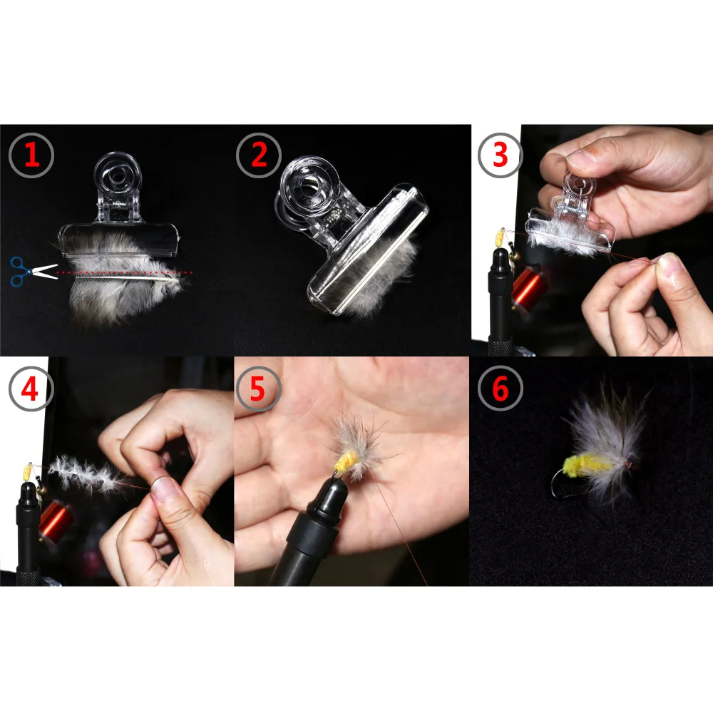 Details about   5x Clear Fly Tying Feather Clips Hackle Holding Tools Fly Fishing AccessoriresVT 